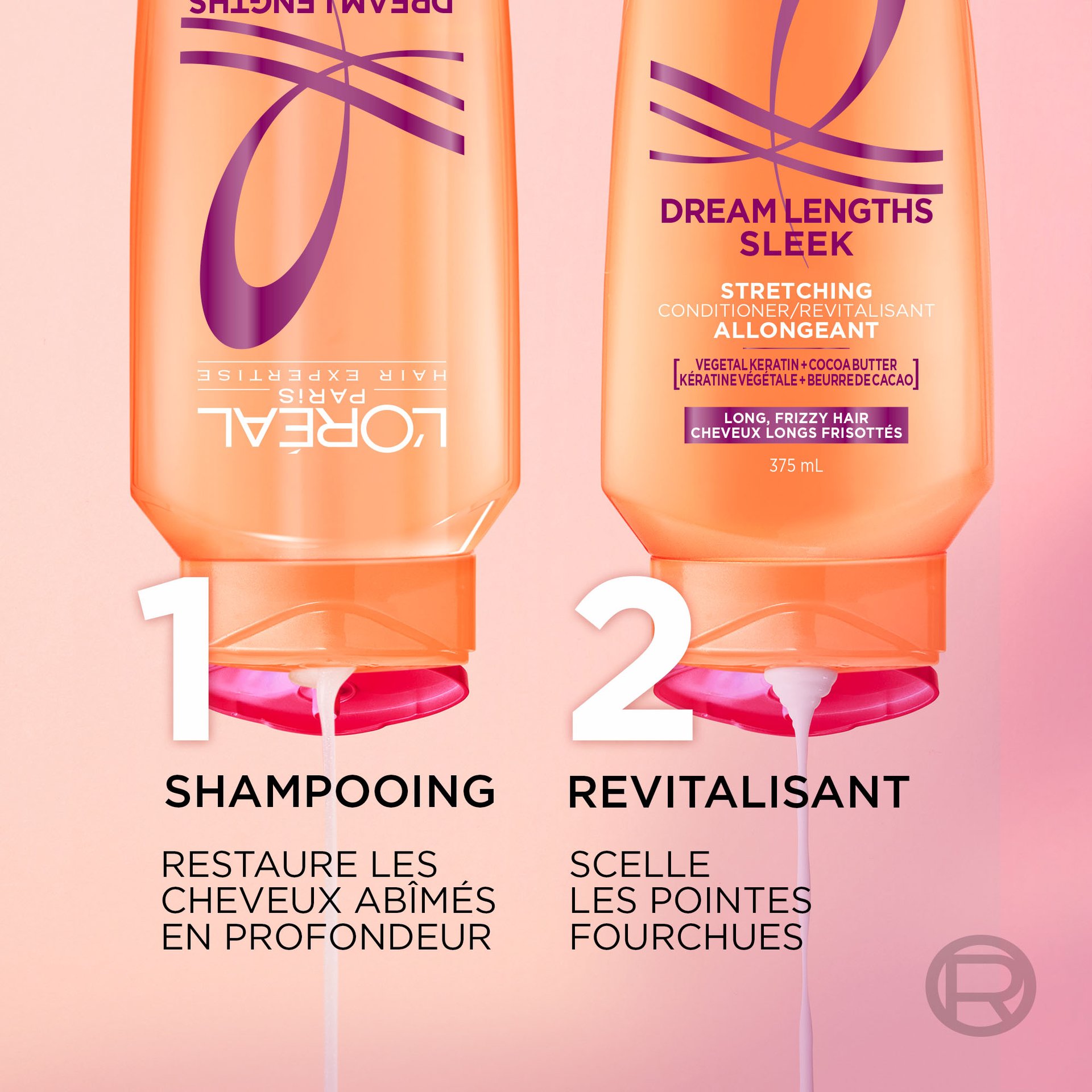 Le shampoing et le revitalisant dream lenghts sleek